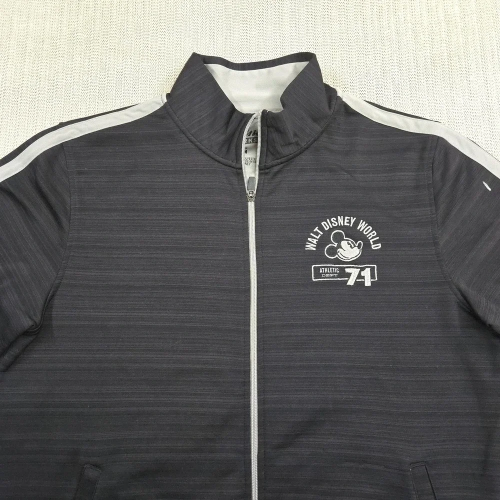 Disney Parks Track Jacket Mens‎ Medium Gray Mickey Mouse Walt Disney World
